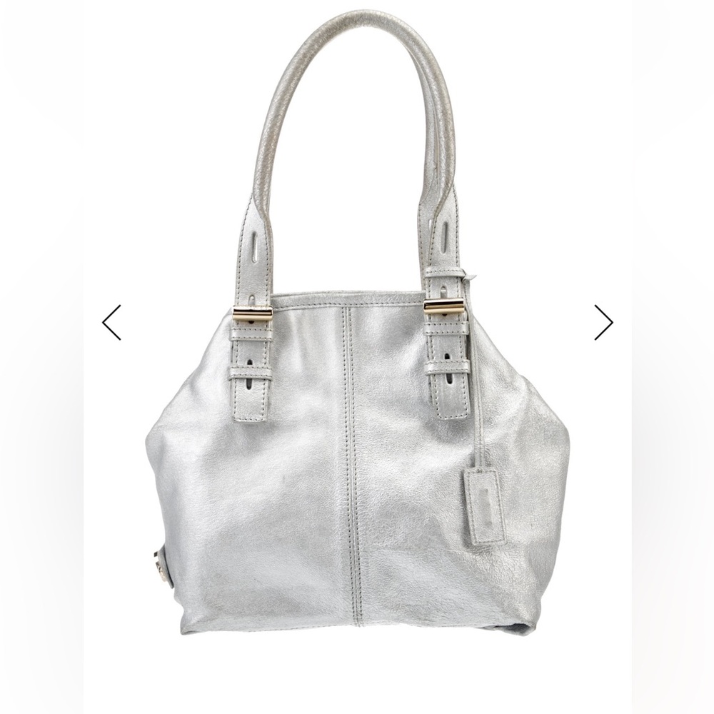 Jimmy Choo Metallic Silver Leather Shoulder Bag
